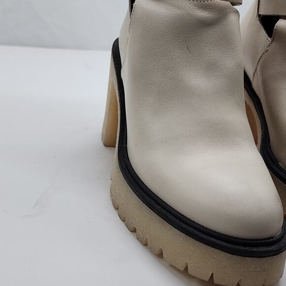 FREE PEOPLE JESSE CUTOUT LEATHER BOOTS WOMEN'S 36 CREAM - Picture 6 of 16